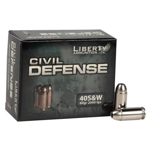 Liberty Civil Defense 40 S&W 60gr HP Handgun Ammo – 20 Rounds