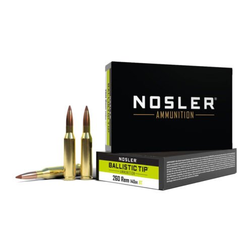 Nosler 260 Remington 140gr Ballistic Tip Hunting Rifle Ammo – 20 Rounds