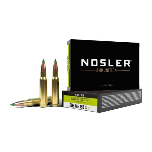 Nosler 308 Winchester 150gr Ballistic Tip Hunting Rifle Ammo – 20 Rounds