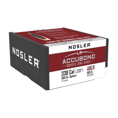 Nosler AccuBond Long Range 338 Caliber 265gr Spitzer Point Reloading Bullets – 100 Rounds