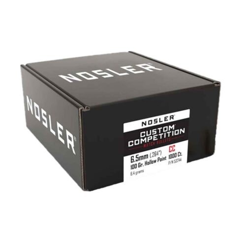 Nosler Custom Competition 264 Caliber/6.5mm 100gr Hollow Point Reloading Bullets – 1000 Rounds