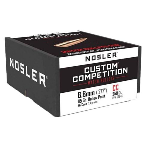 Nosler Custom Competition 270 Caliber/6.8mm 115gr Hollow Point Reloading Bullets – 250 Rounds