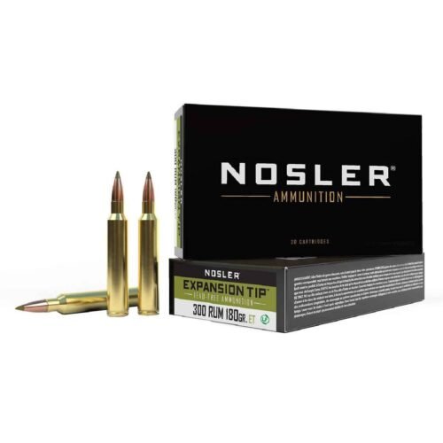 Nosler Expansion Tip 300 Remington Ultra Magnum 180gr TPFMJ Rifle Ammo – 20 Rounds