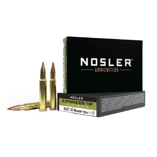 Nosler Expansion Tip 8mm Mauser (8x57mm Mauser) JS 180gr TPFMJ Rifle Ammo – 20 Rounds