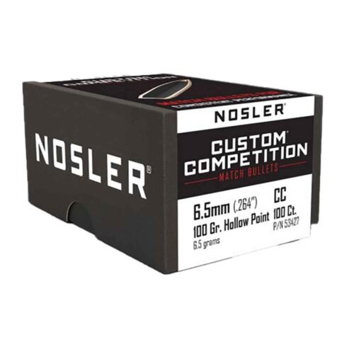 Nosler HPBT Custom Competition 264 Caliber/6.5mm 100gr HP Reloading Bullets – 100 Rounds