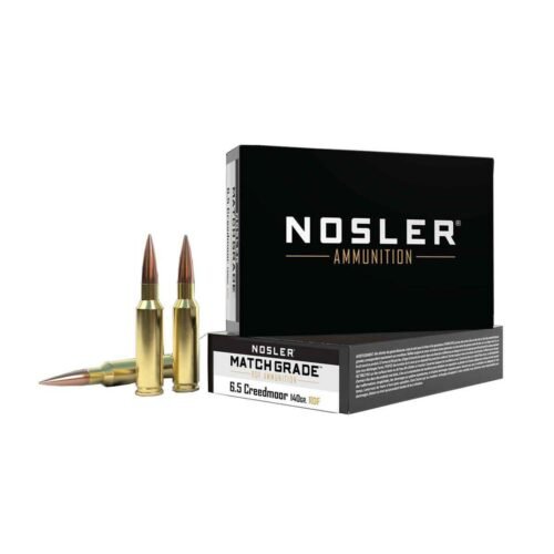 Nosler Match Grade 6.5mm Creedmoor 140gr HPBT Rifle Ammo – 20 Rounds