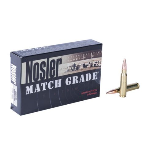 Nosler Match Grade 308 Winchester 168gr Custom Competition Rifle Ammo – 20 Rounds