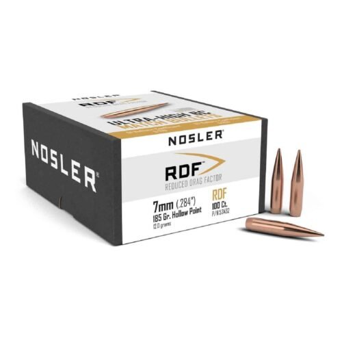 Nosler RDF 284 Caliber/7mm Hollow Point 185gr Reloading Bullets – 100 Count