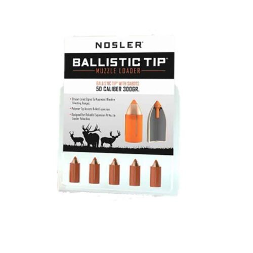 Nosler Sabots Muzzleloader 50 Caliber 300gr Ballistic Tip Reloading Bullets – 15 Rounds