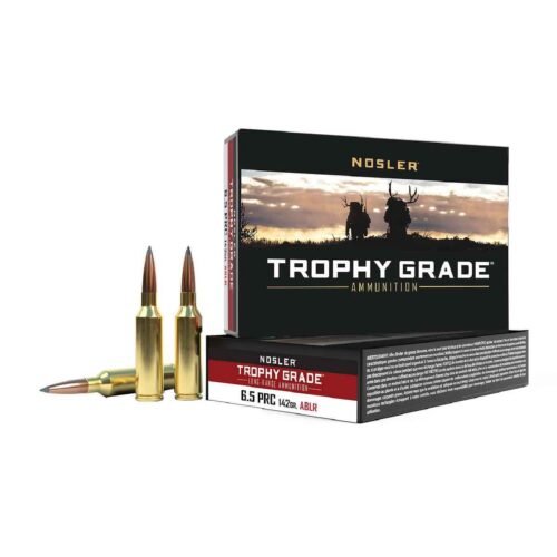 Nosler Trophy Grade Long Range 6.5 PRC 142gr Accubond Rifle Ammo – 20 Rounds