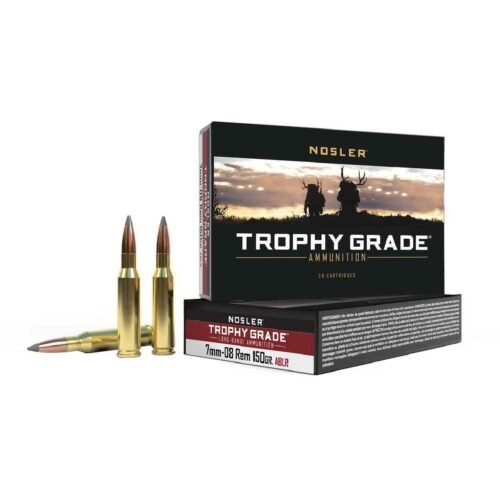 Nosler Trophy Grade Long Range  7mm-08 Remington 150gr Accubond Rifle Ammo – 20 Rounds