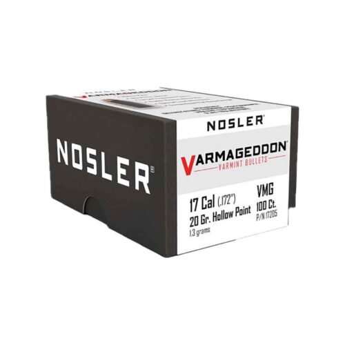 Nosler Varmageddon 17 Caliber 20gr Hollow Point Reloading Bullets – 100 Rounds