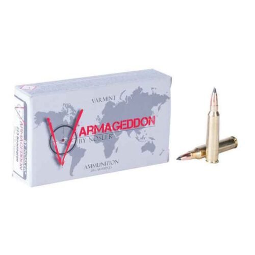 Nosler Varmageddon 223 Remington 55gr FB Tipped Rifle Ammo – 20 Rounds