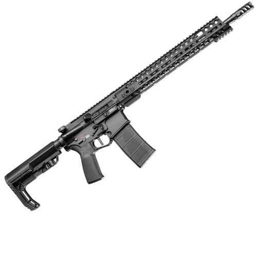 Patriot Ordnance Factory Renegade + 5.56mm NATO 16.5in Black Hard Coat Anodized Semi Automatic Modern Sporting Rifle – 10+1 Rounds