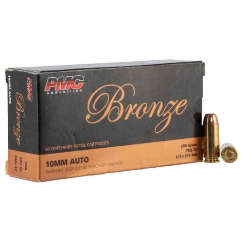 PMC Bronze 10mm Auto 200gr FMJTC Handgun Ammo – 50 Rounds