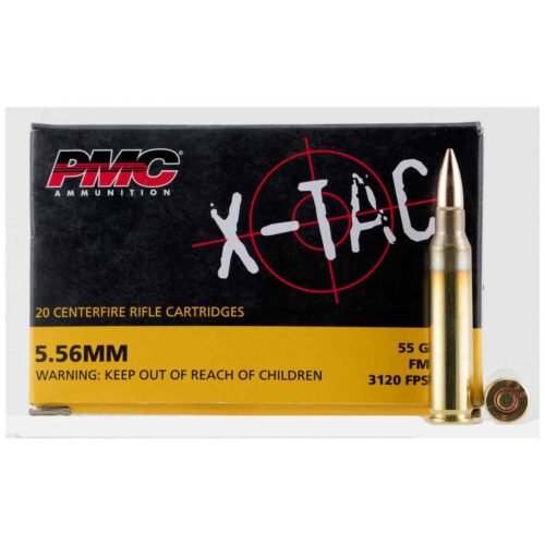 PMC X-Tac 5.56mm NATO 55gr FMJBT Rifle Ammo – 20 Rounds