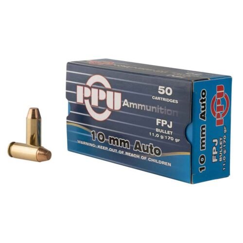 PPU Handgun 10mm Auto 170gr FPJ Handgun Ammo – 50 Rounds