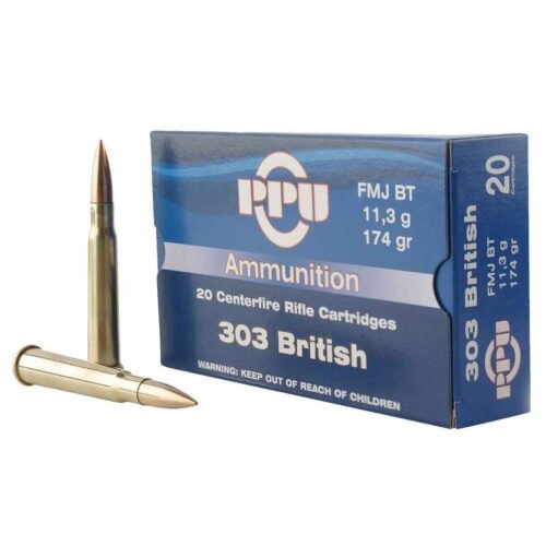 PPU Standard Rifle 303 British 174gr FMJ BT Rifle Ammo – 20 Rounds