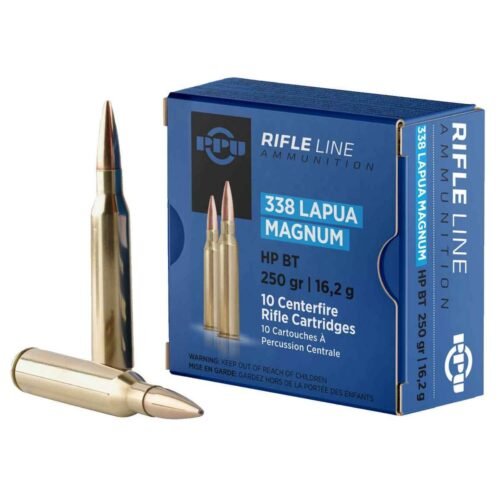 PPU Standard Rifle 338 Lapua Magnum 250gr HPBT Rifle Ammo – 10 Rounds