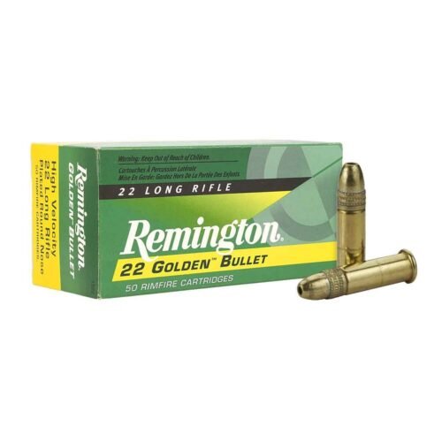 Remington 22 Golden Bullet 22 Long Rifle 40gr Brass Plated Hollow Point Rimfire Ammo – 50 Rounds