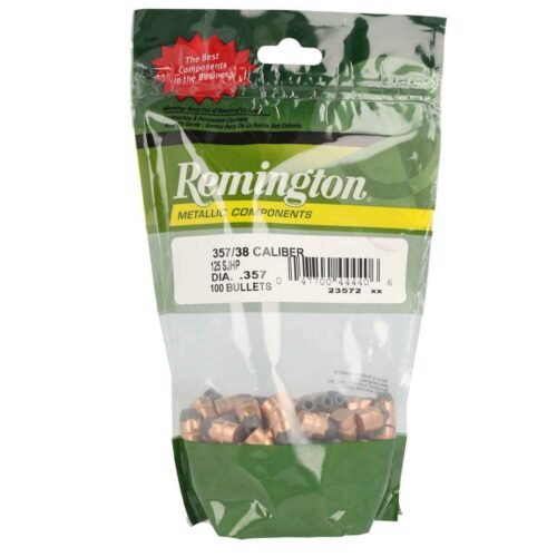 Remington Metallic Components 357/38 Caliber Semi-Jacketed Hollow Point 125gr Handgun Reloading Bullets – 100 Count