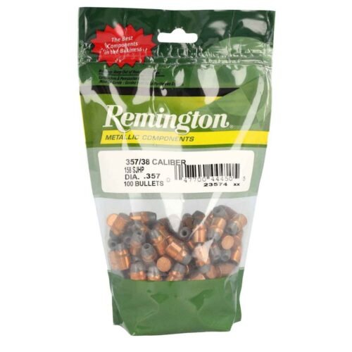 Remington Metallic Components 357/38 Caliber Semi-Jacketed Hollow Point 158gr Handgun Reloading Bullets – 100 Count