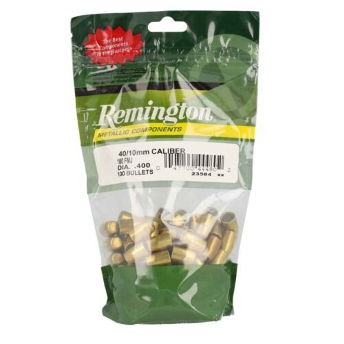 Remington Metallic Components 40 Caliber/10mm Full Metal Jacket 180gr Handgun Reloading Bullets – 100 Count