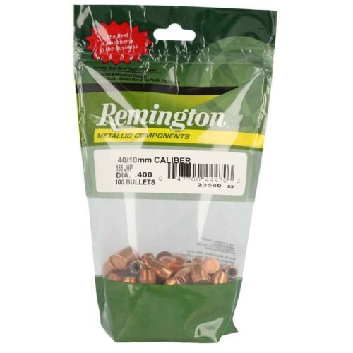 Remington Metallic Components 40 Caliber/10mm Jacketed Hollow Point 155gr Handgun Reloading Bullets – 100 Count