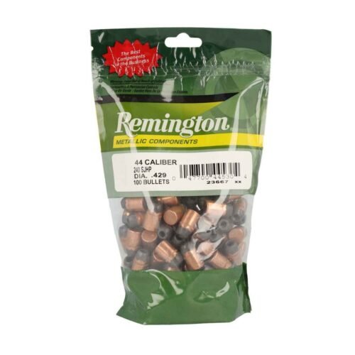 Remington Metallic Components 44 Caliber Semi-Jacketed Hollow Point 240gr Handgun Reloading Bullets – 100 Count