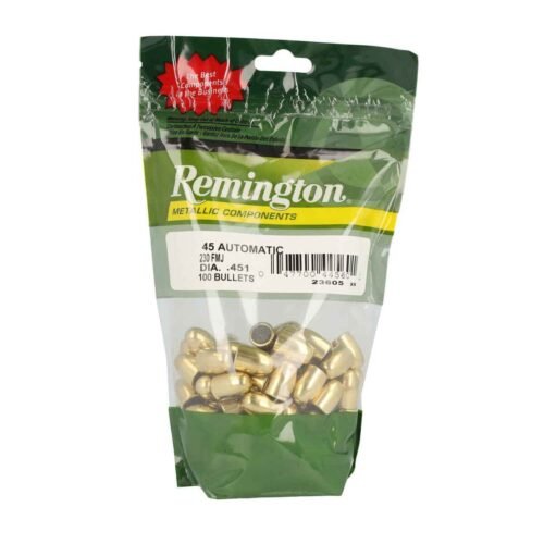 Remington Metallic Components 45 Caliber Full Metal Jacket 230gr Handgun Reloading Bullets – 100 Count