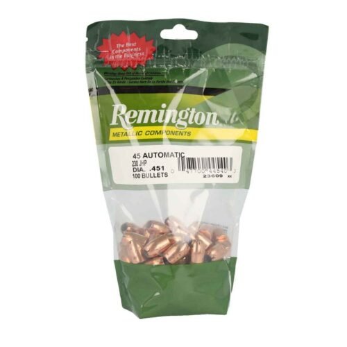 Remington Metallic Components 45 Caliber Jacketed Hollow Point 230gr Handgun Reloading Bullets – 100 Count