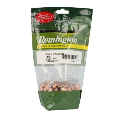 Remington Metallic Components 9mm Full Metal Jacket 115gr Handgun Reloading Bullets – 100 Count