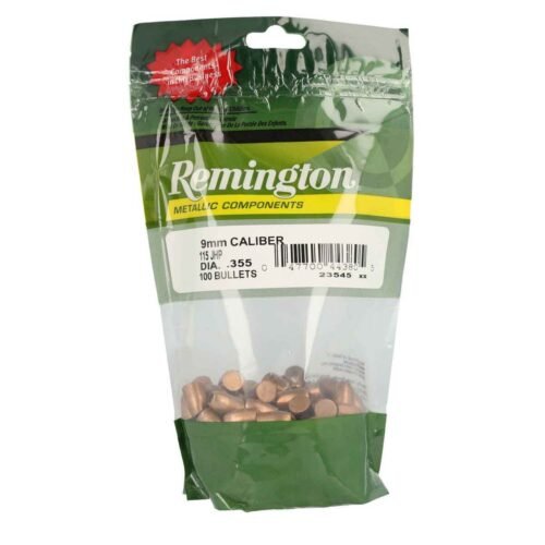 Remington Metallic Components 9mm Jacketed Hollow Point 115gr Handgun Reloading Bullets – 100 Count