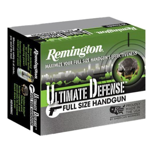 Remington Ultimate Defense 9mm Luger 124gr BJHP Handgun Ammo – 20 Rounds