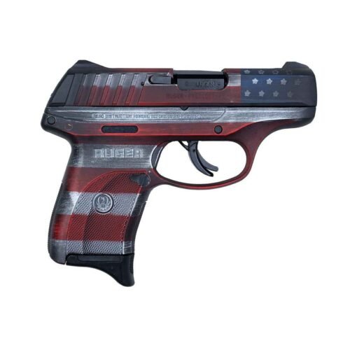 Ruger EC9S 9mm Luger 3.12in Cerakote Battleworn American Flag Pistol – 7+1 Rounds