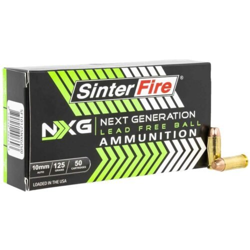 SinterFire Next Generation 10mm Auto 125gr Lead Free Ball Handgun Ammo – 50 Rounds