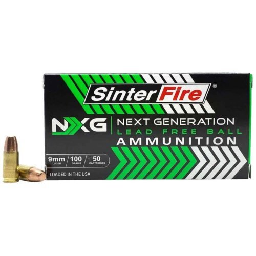 SinterFire Next Generation 9mm Luger 100gr Lead Free Ball Handgun Ammo – 50 Rounds