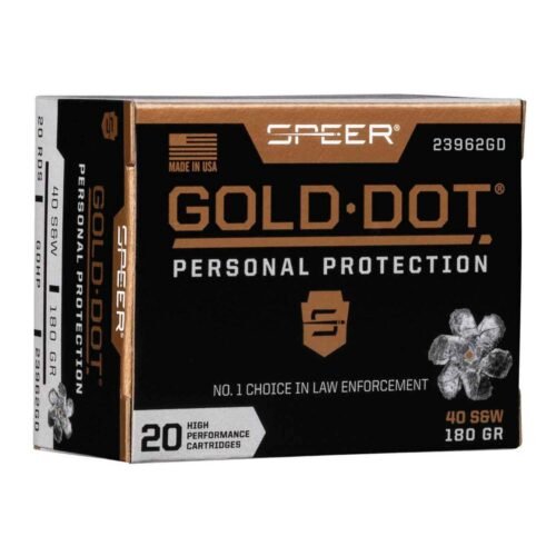 Speer Gold Dot 40 S&W 180gr HP Handgun Ammo – 20 Rounds