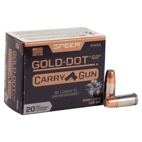 Speer Gold Dot Carry 9mm Luger 135gr HP Handgun Ammo – 20 Rounds