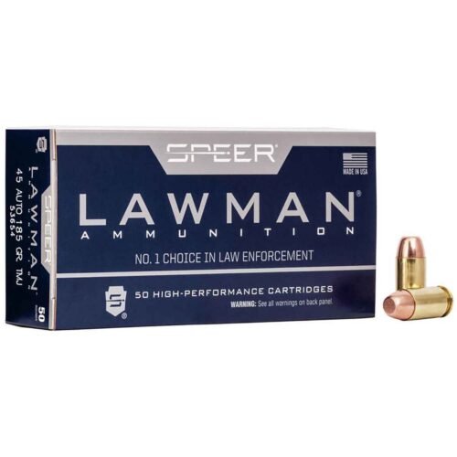 Speer Lawman 45 Auto (ACP) 185gr TMJ Handgun Ammo – 50 Rounds