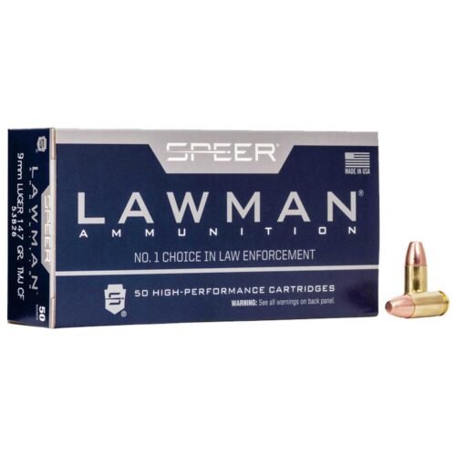 Speer Lawman 9mm Luger 147gr TMJ Handgun Ammo – 50 Rounds