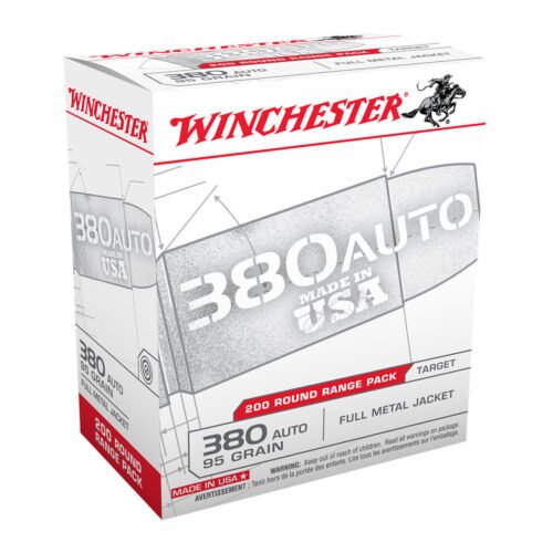 Winchester 380 Auto (ACP) 95gr FMJ Handgun Ammo – 200 Rounds