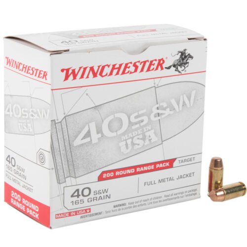 Winchester 40 S&W 165gr FMJ Handgun Ammo – 200 Rounds