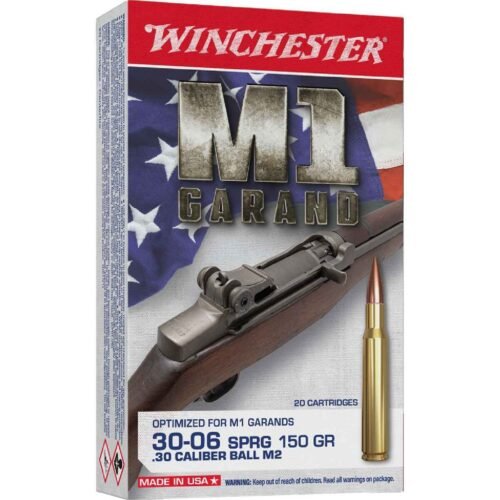 Winchester M1 Garand 30-06 Springfield 150gr Full Metal Jacket Rifle Ammo – 20 Rounds