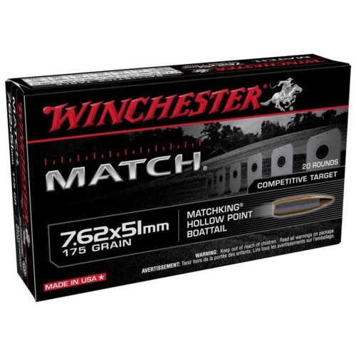 Winchester Match 7.62mm NATO 175gr SMBTHP Rifle Ammo – 20 Rounds