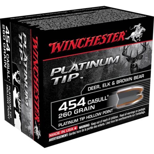 Winchester Platinum Tip 454 Casull 260gr Hollow Point Handgun Ammo – 20 Rounds