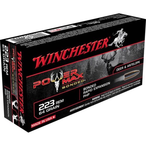 Winchester Power Max 223 Remington 64gr Bonded Rifle Ammo – 20 Rounds