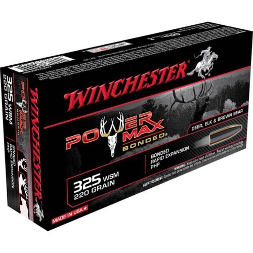 Winchester Power Max 325 WSM (Winchester Short Mag) 220gr Bonded Rifle Ammo – 20 Rounds