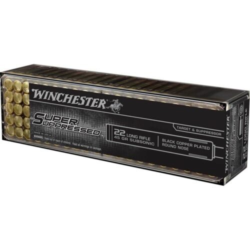 Winchester Super Suppressed 22 Long Rifle 45gr Round Nose Rimfire Ammo – 100 Rounds