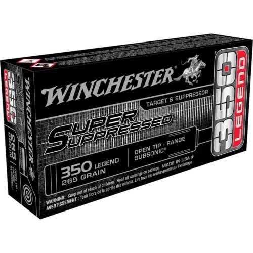 Winchester Super Suppressed 350 Legend 265gr Open Tip Subsonic Rifle Ammo – 20 Rounds